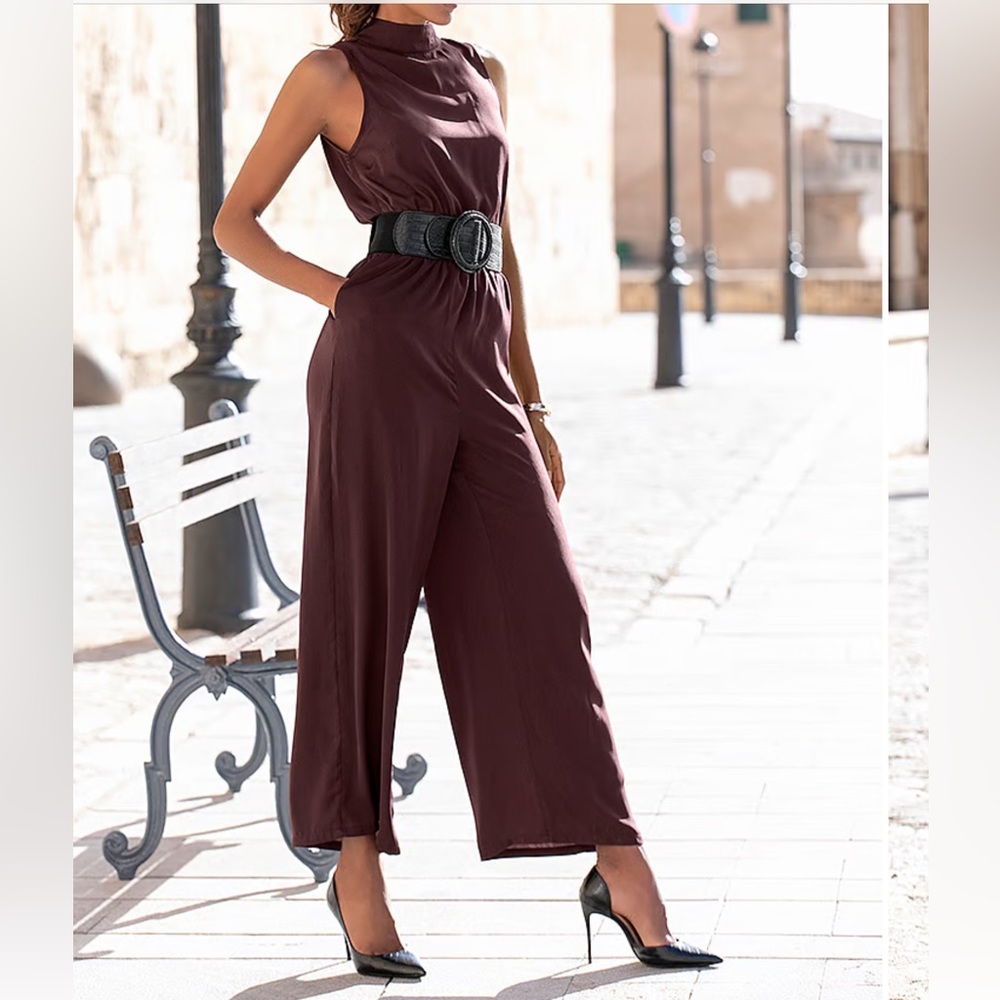 Lascana Satin High Neck Jumpsuit NWT